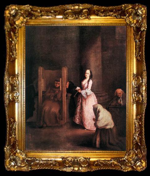 framed  LONGHI, Pietro The Confession sg, ta009-2